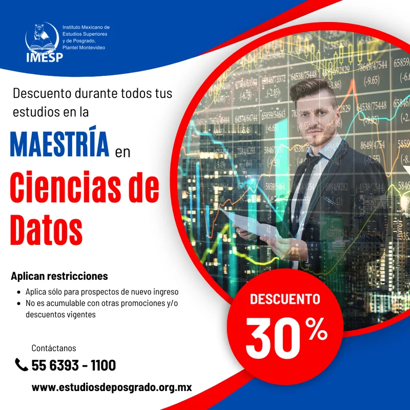 Descuento del 30 maestría Ciencias de Datos